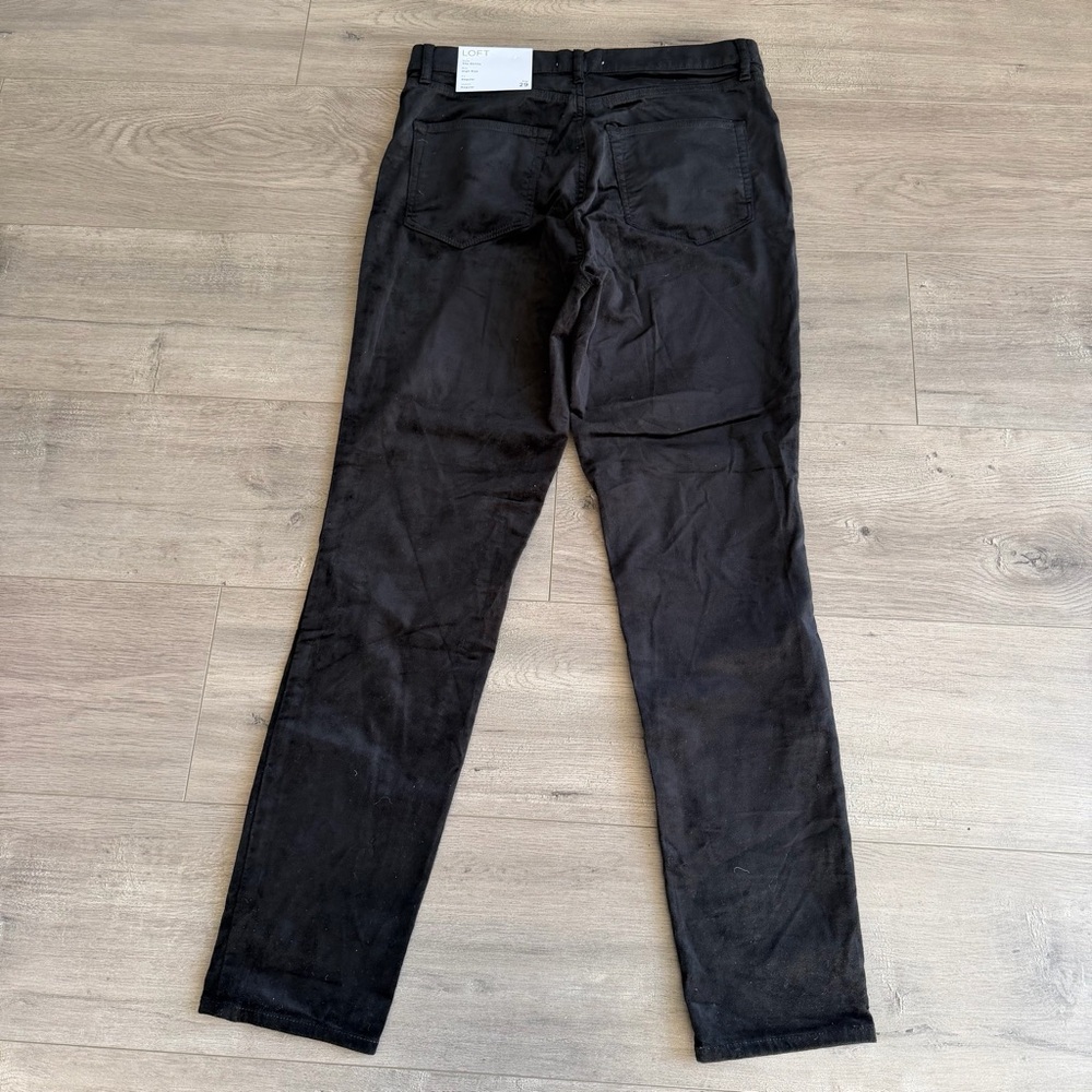 NWT LOFT The Skinny - High Rise - Black - faux velvet pants - size 29 - Picture 4 of 4